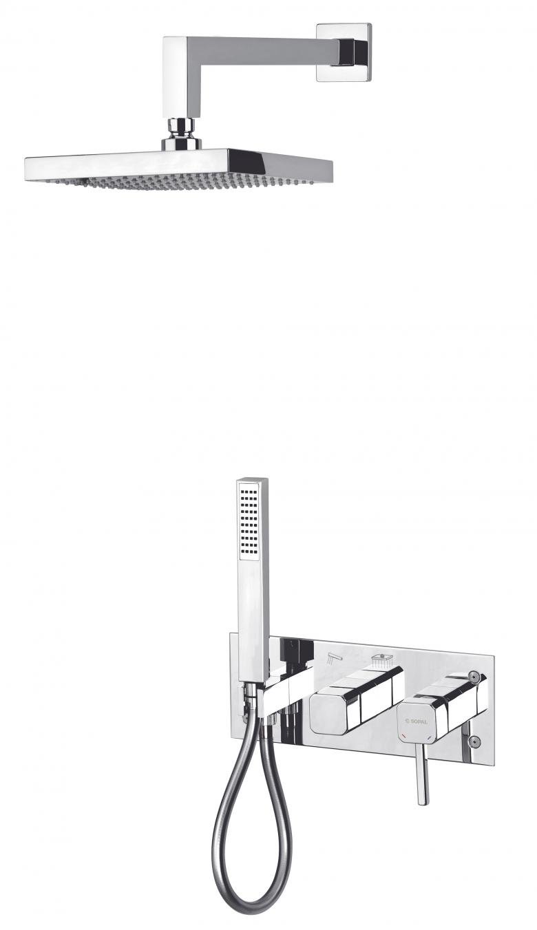 Kit mitigeur de douche encastré avec inverseur ZARZIS