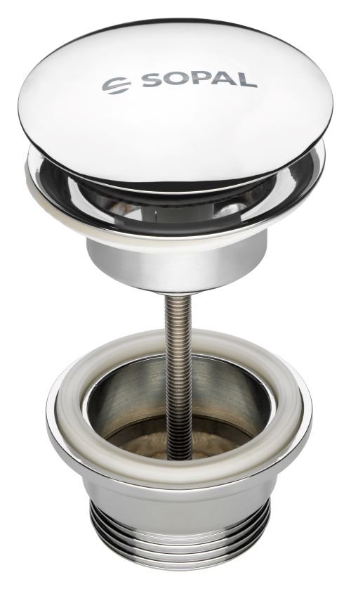 bonde de lavabo clic-clac ronde en laiton