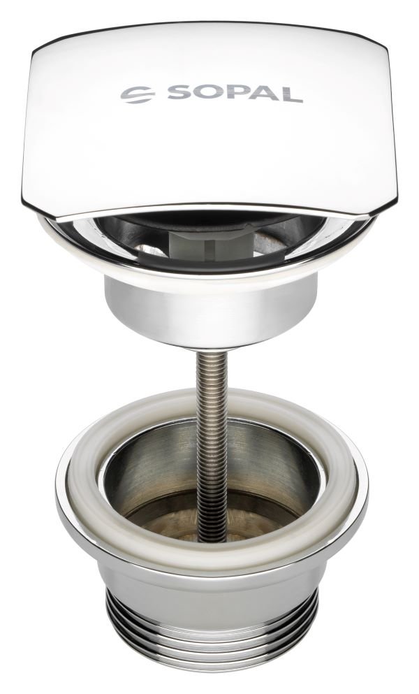 bonde de lavabo clic-clac carrée en laiton